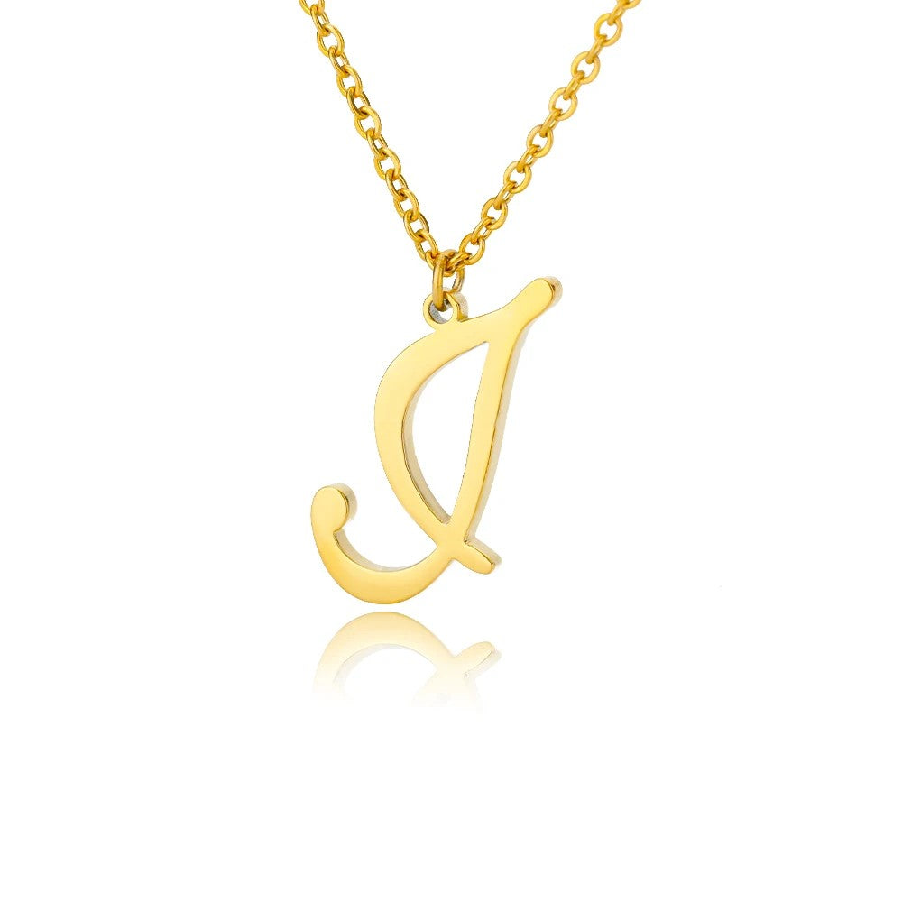 Script Letter Initial Necklace