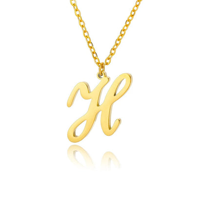 Script Letter Initial Necklace