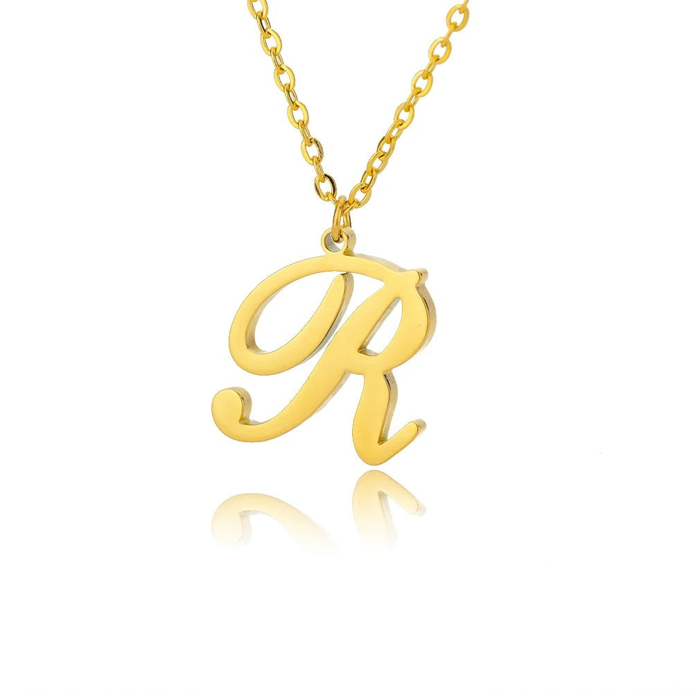 Script Letter Initial Necklace