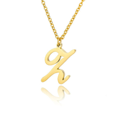 Script Letter Initial Necklace