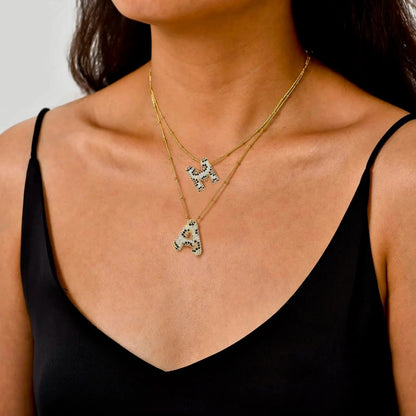 Crystal Initial Bubble Necklace