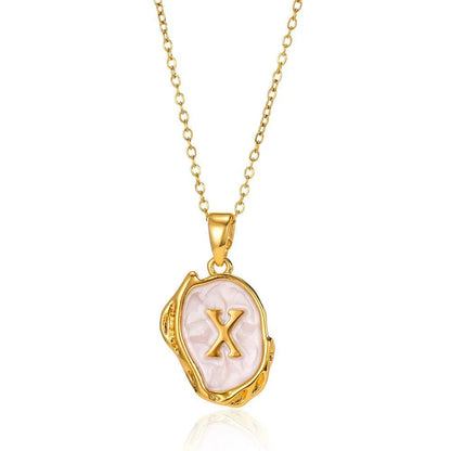 Organic Frame Initial Necklace