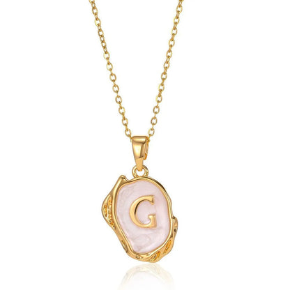 Organic Frame Initial Necklace