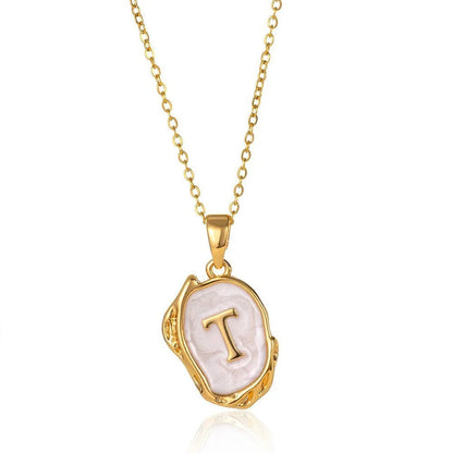 Organic Frame Initial Necklace