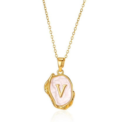 Organic Frame Initial Necklace