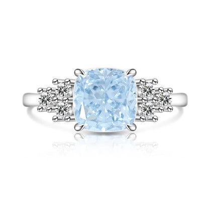 Green Cushion Zircon Statement Ring