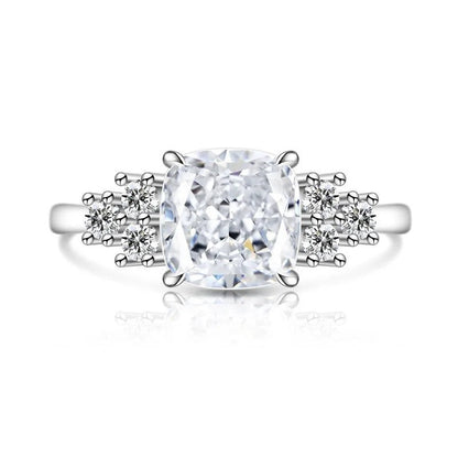 Green Cushion Zircon Statement Ring