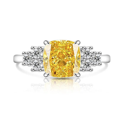 Green Cushion Zircon Statement Ring