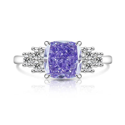 Green Cushion Zircon Statement Ring