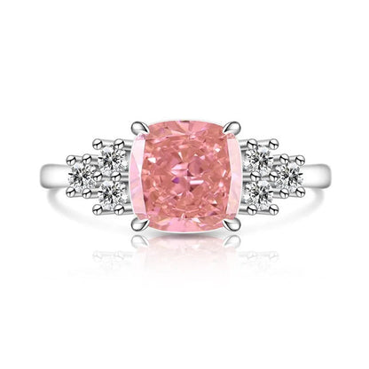 Green Cushion Zircon Statement Ring
