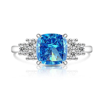 Green Cushion Zircon Statement Ring
