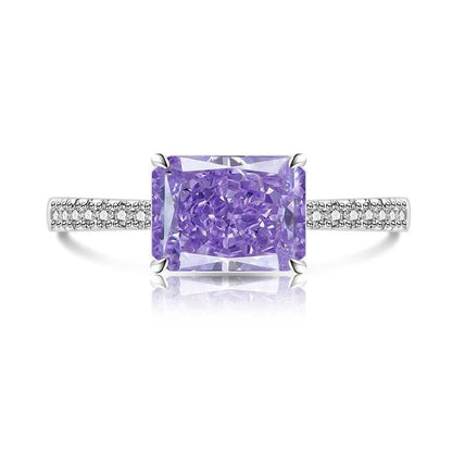 Purple Square Zircon Ring