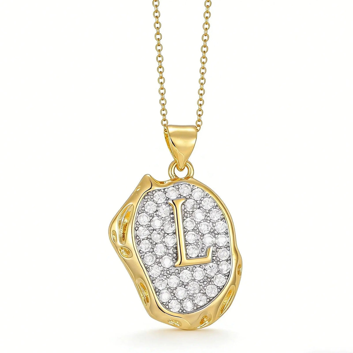 Crystal Initial Pendant Necklace