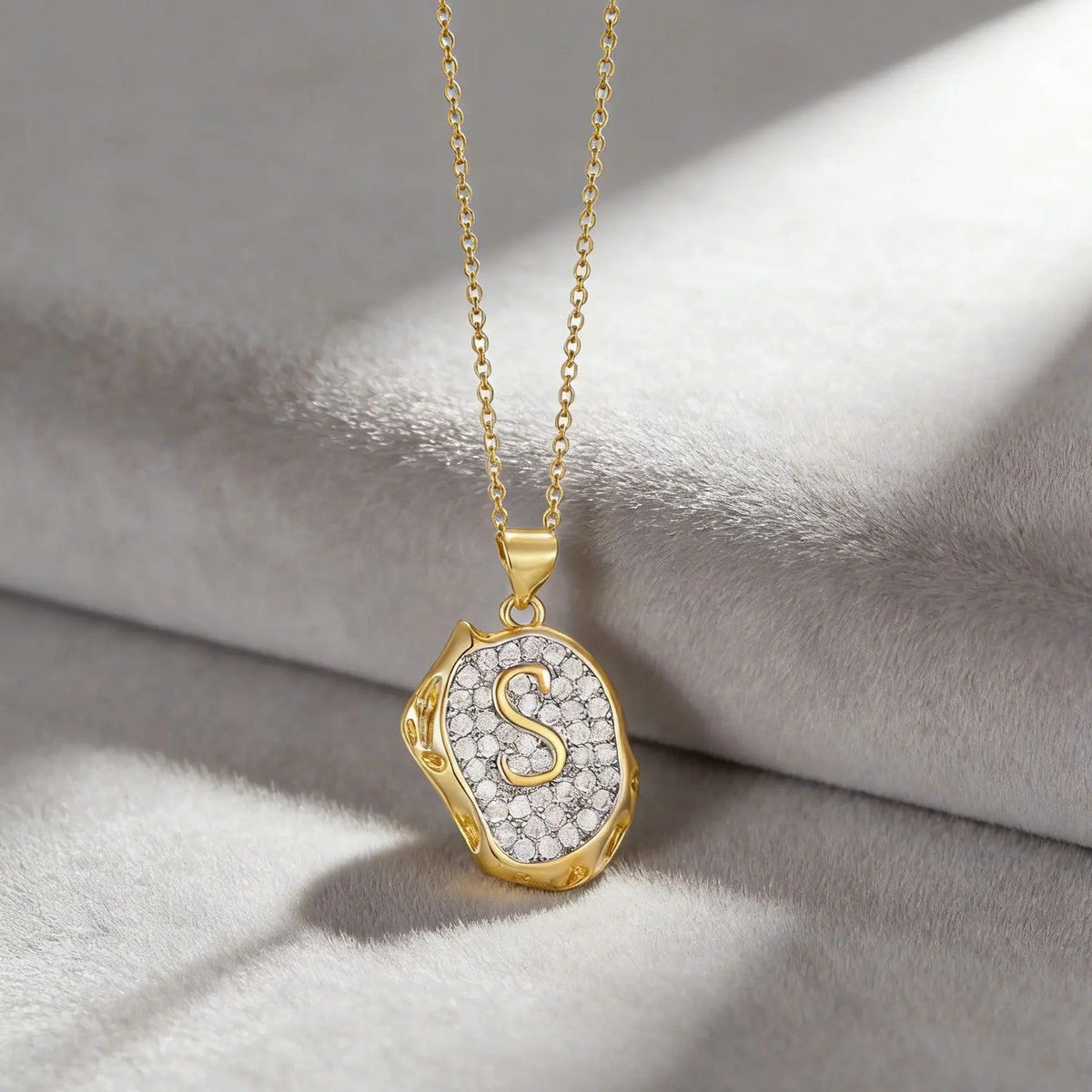 Crystal Initial Pendant Necklace