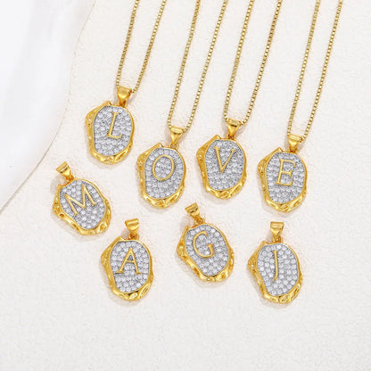 Crystal Initial Pendant Necklace