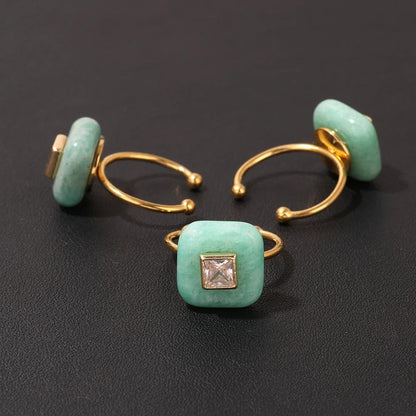 Square Stone Adjustable Ring