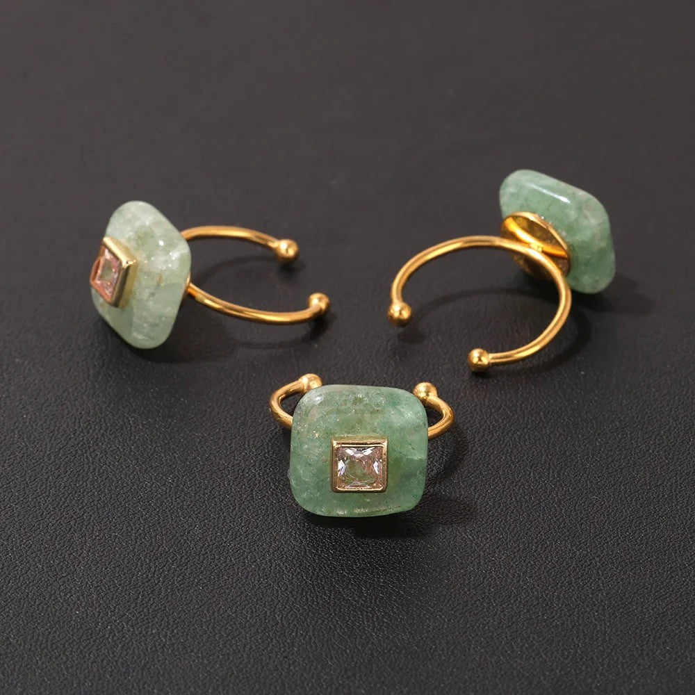 Square Stone Adjustable Ring