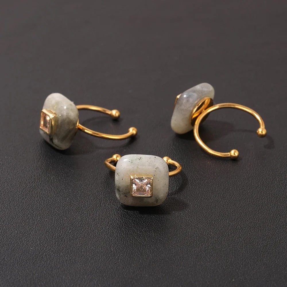 Square Stone Adjustable Ring