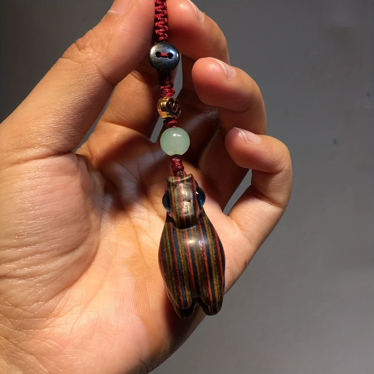 Colorful Wooden Horse Keychain