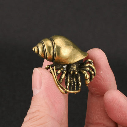 Hermit Crab Brass Figurine