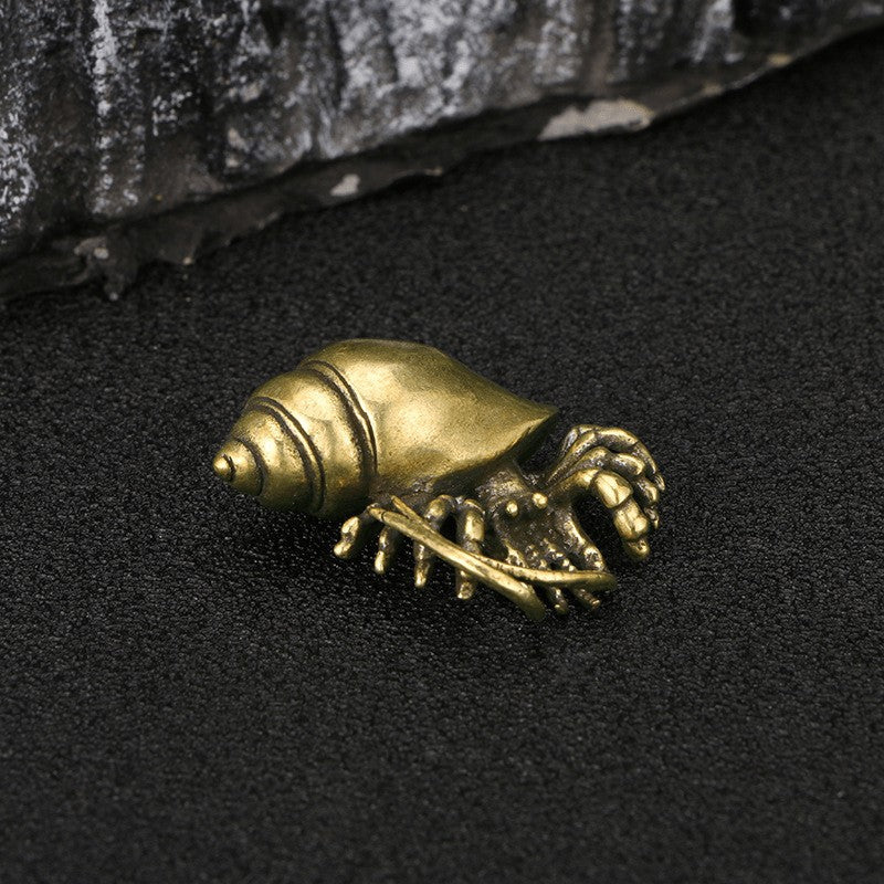 Hermit Crab Brass Figurine