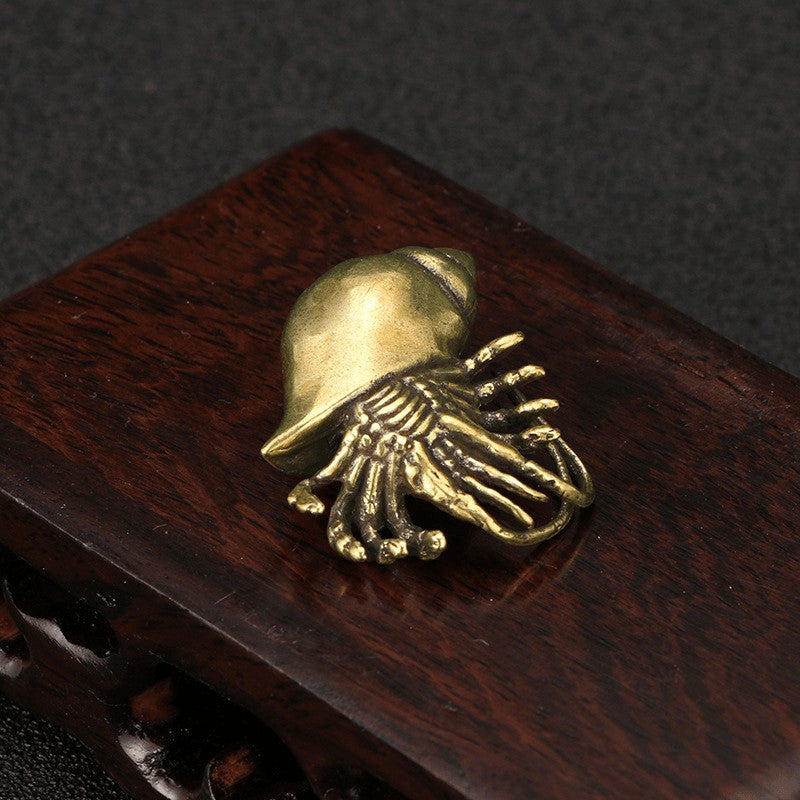 Hermit Crab Brass Figurine