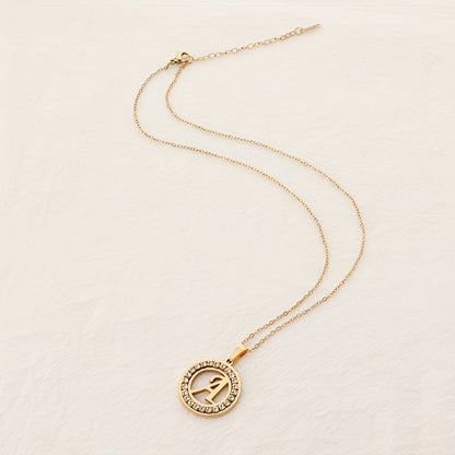 Crystal Initial Ring Necklace