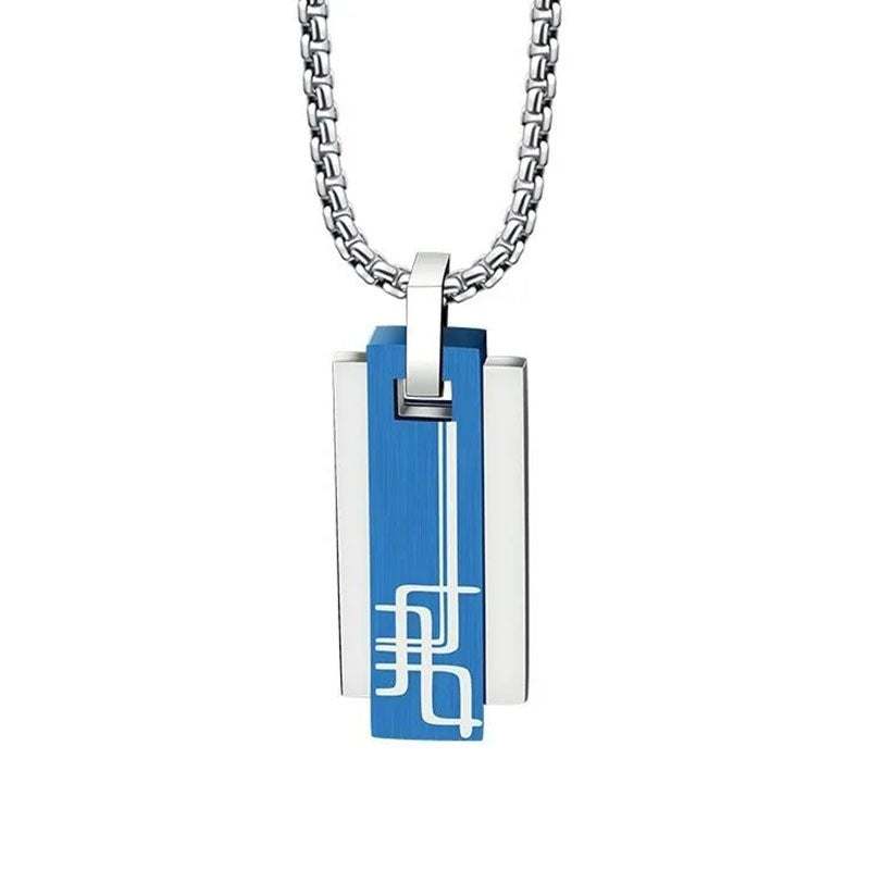 Black & Silver Geometric Pendant Necklace