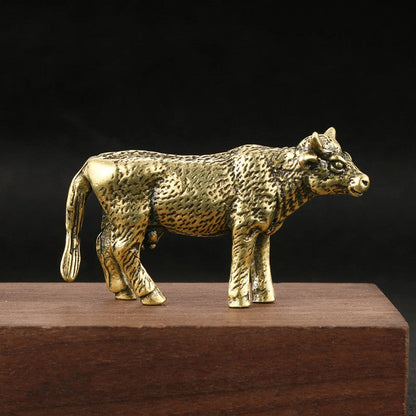 Vintage Brass Cow Figurine