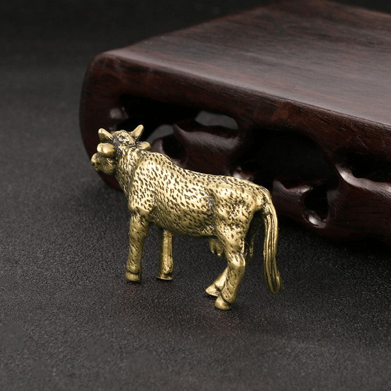 Vintage Brass Cow Figurine