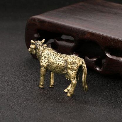 Vintage Brass Cow Figurine