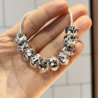 Floral Resin Charm Bracelet