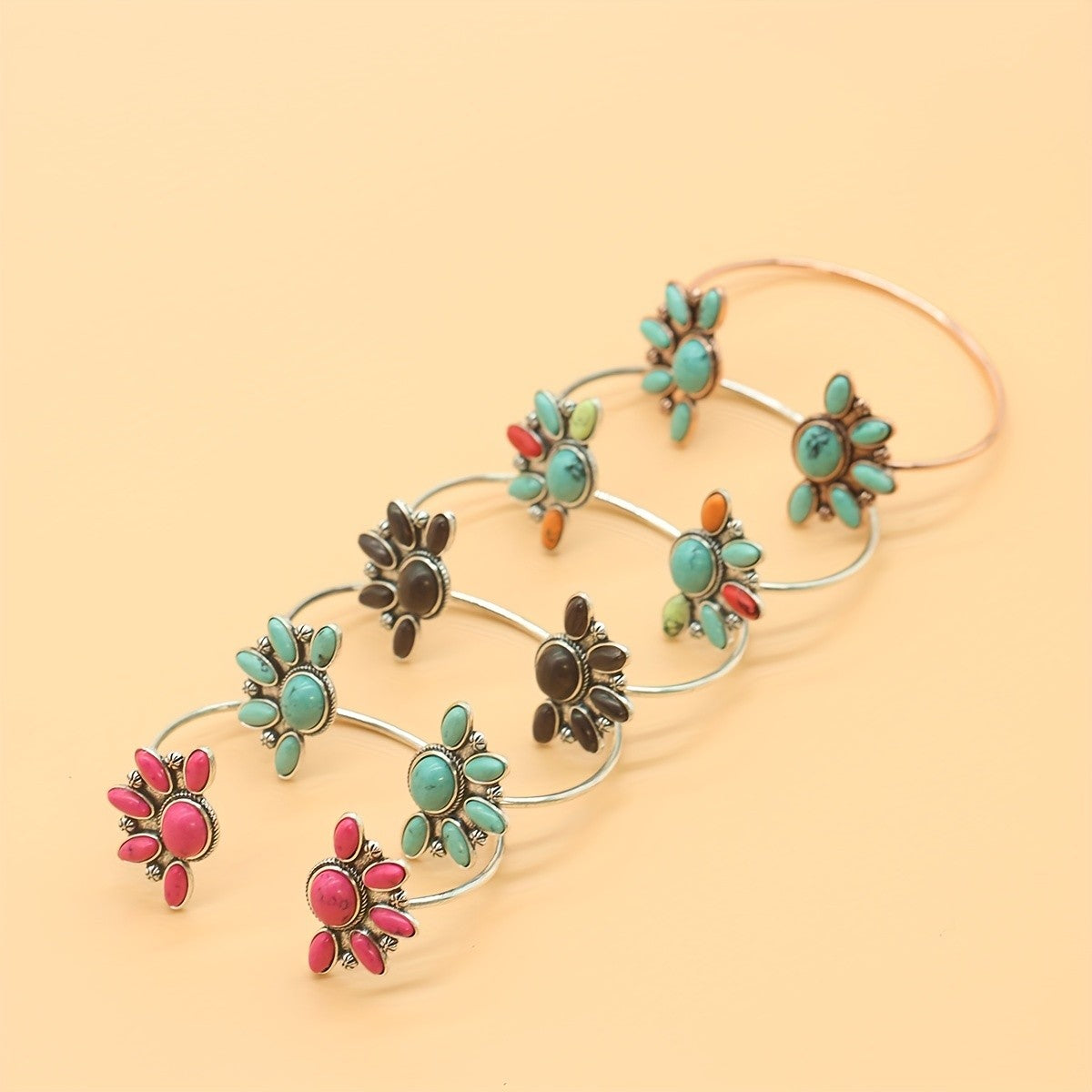 Black Floral Cuff Bracelet