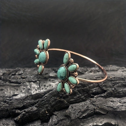 Black Floral Cuff Bracelet