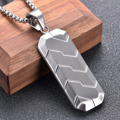 Tire Tread Bar Pendant Necklace