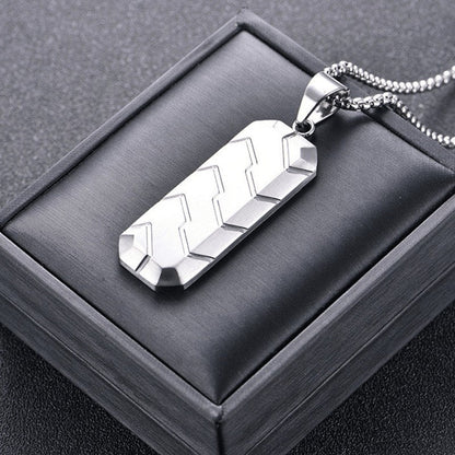 Tire Tread Bar Pendant Necklace