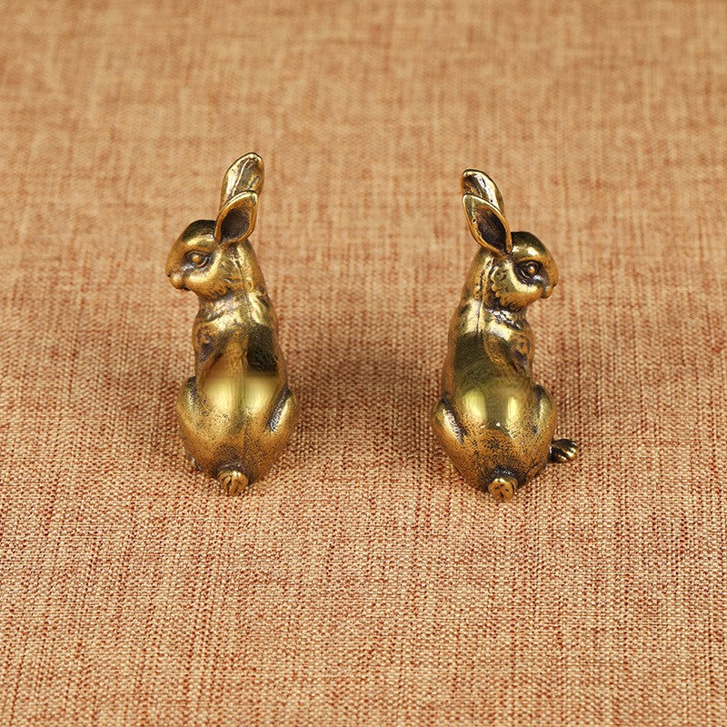 Vintage Brass Rabbit Figurine Set