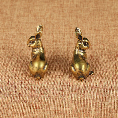 Vintage Brass Rabbit Figurine Set