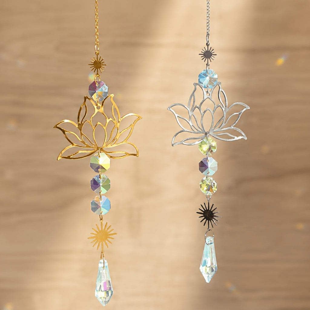 Lotus Crystal Sun Catcher