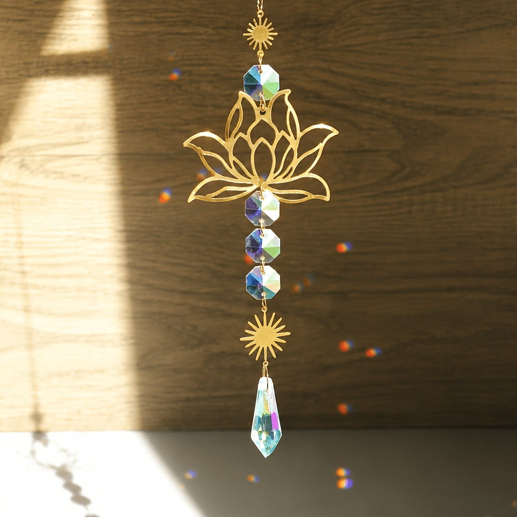 Lotus Crystal Sun Catcher