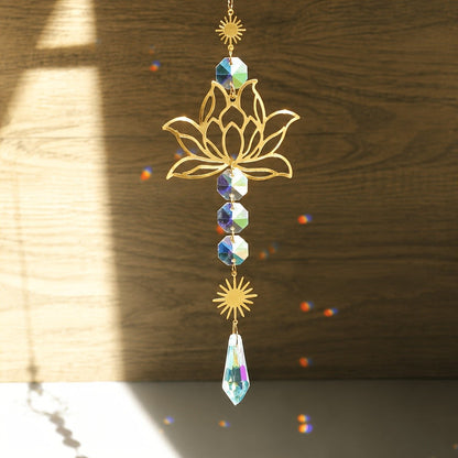 Lotus Crystal Sun Catcher