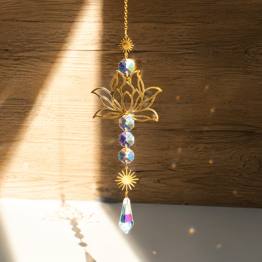 Lotus Crystal Sun Catcher