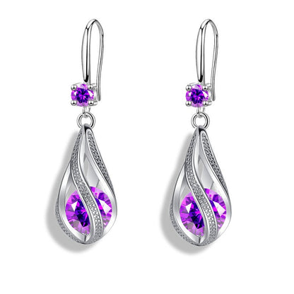 Spiral Teardrop Crystal Earrings
