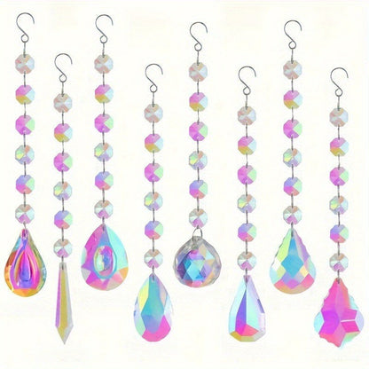 Iridescent Glass Teardrop Suncatcher