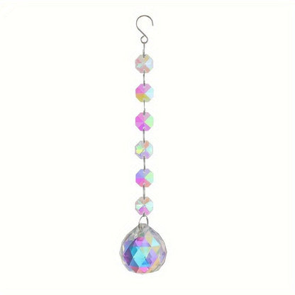 Iridescent Glass Teardrop Suncatcher