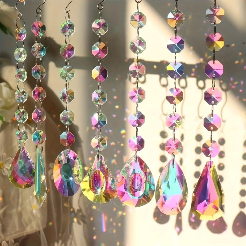 Iridescent Glass Teardrop Suncatcher