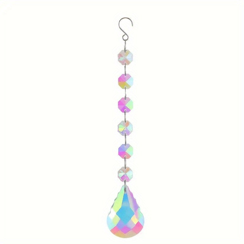 Iridescent Glass Teardrop Suncatcher