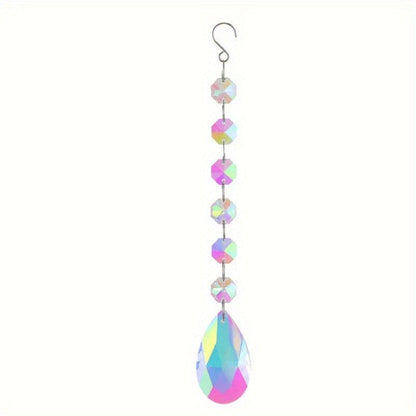 Iridescent Glass Teardrop Suncatcher