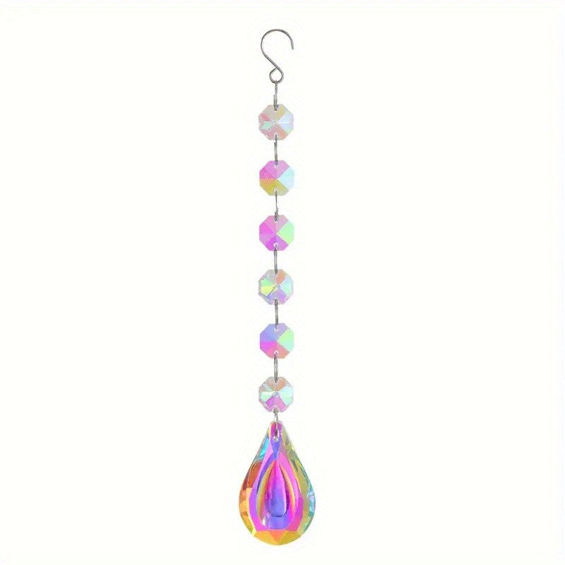 Iridescent Glass Teardrop Suncatcher