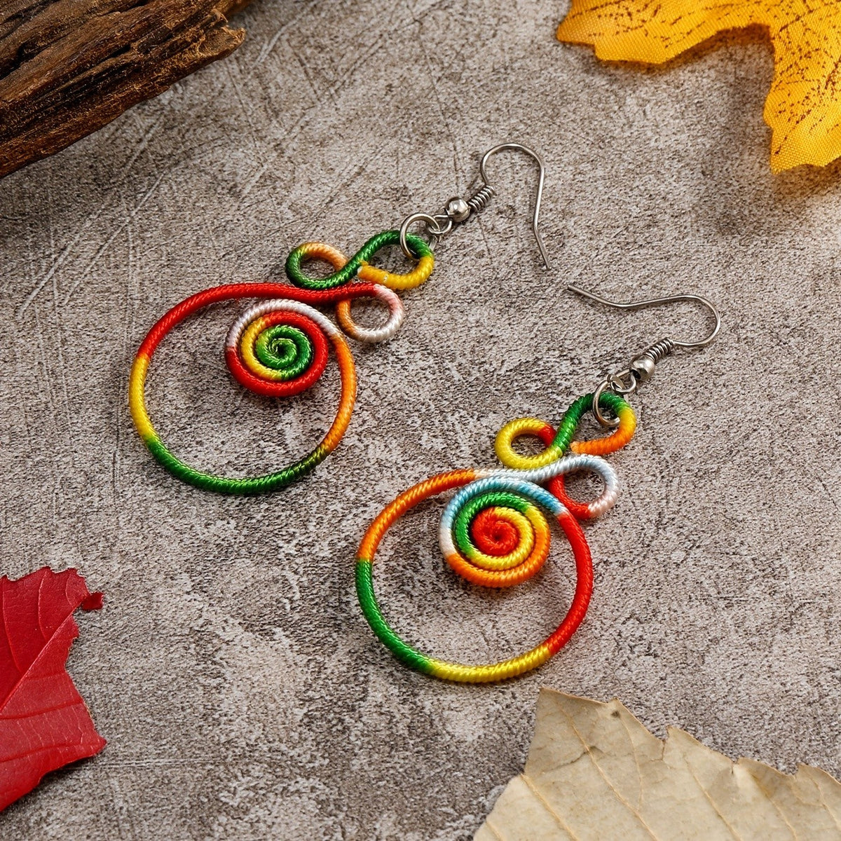 Colorful Spiral Rope Earrings